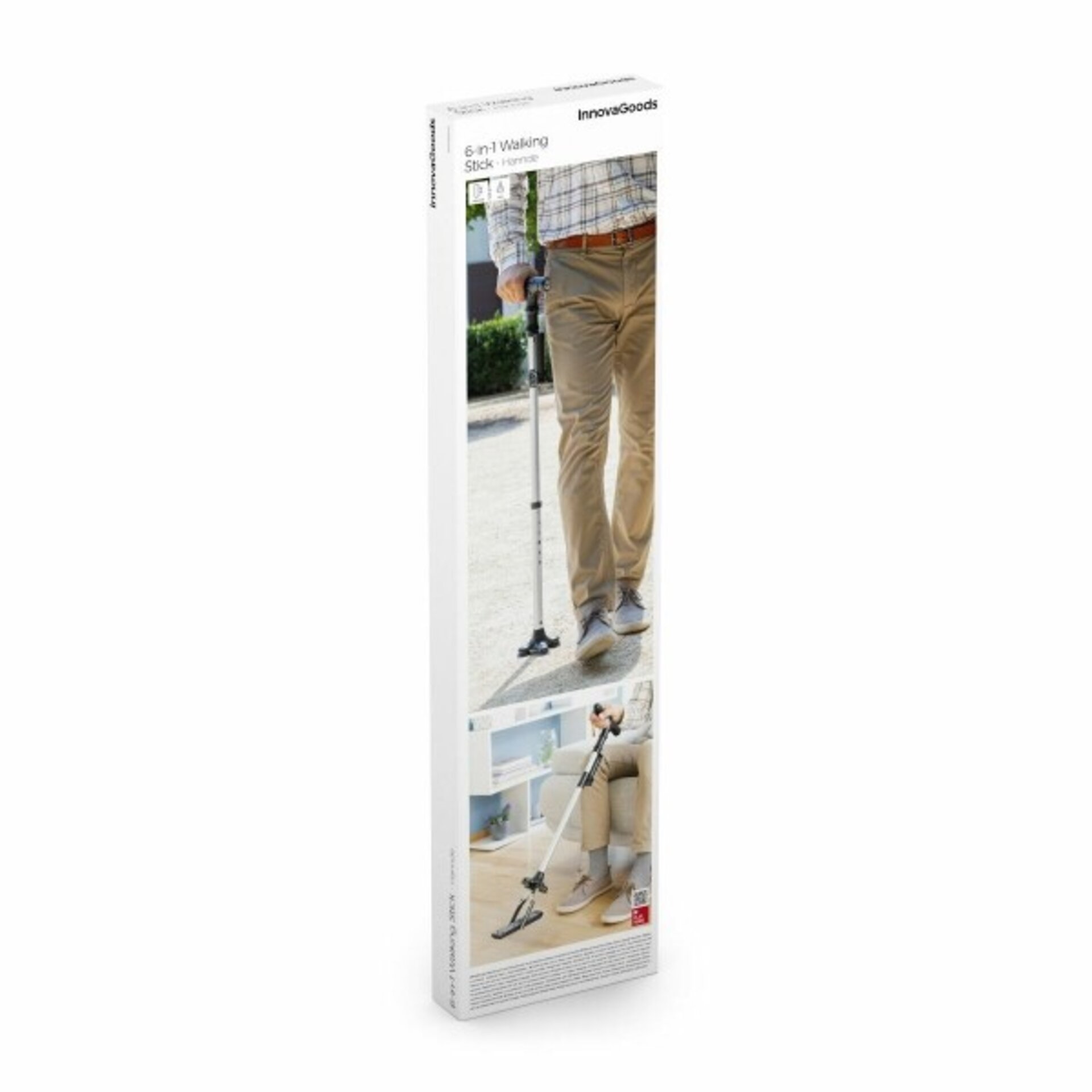 Bastón Extensible con LED, Alarma y Mano Mecánica - 12