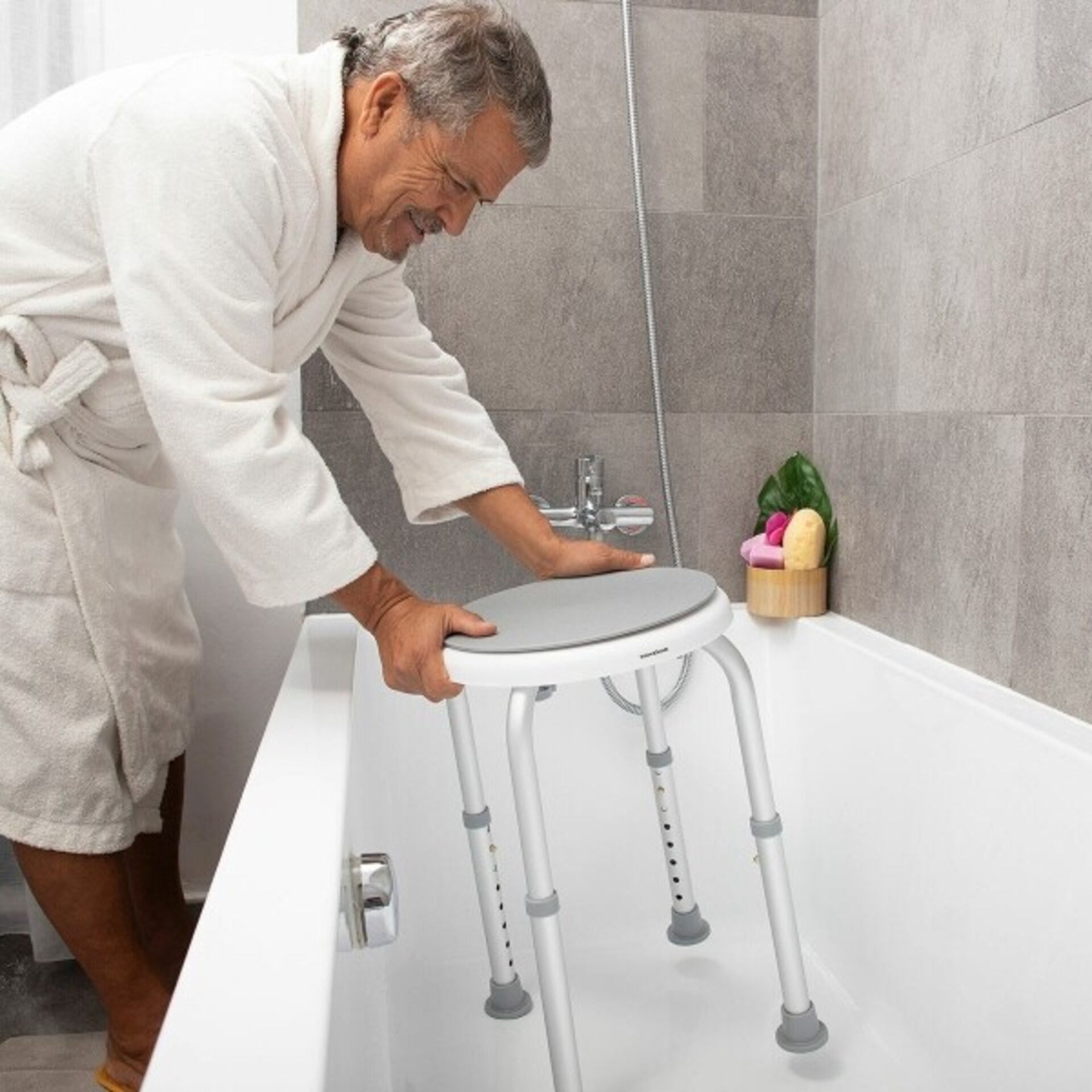 Taburete de Baño Giratorio y Regulable Roshawer InnovaGoods - 8