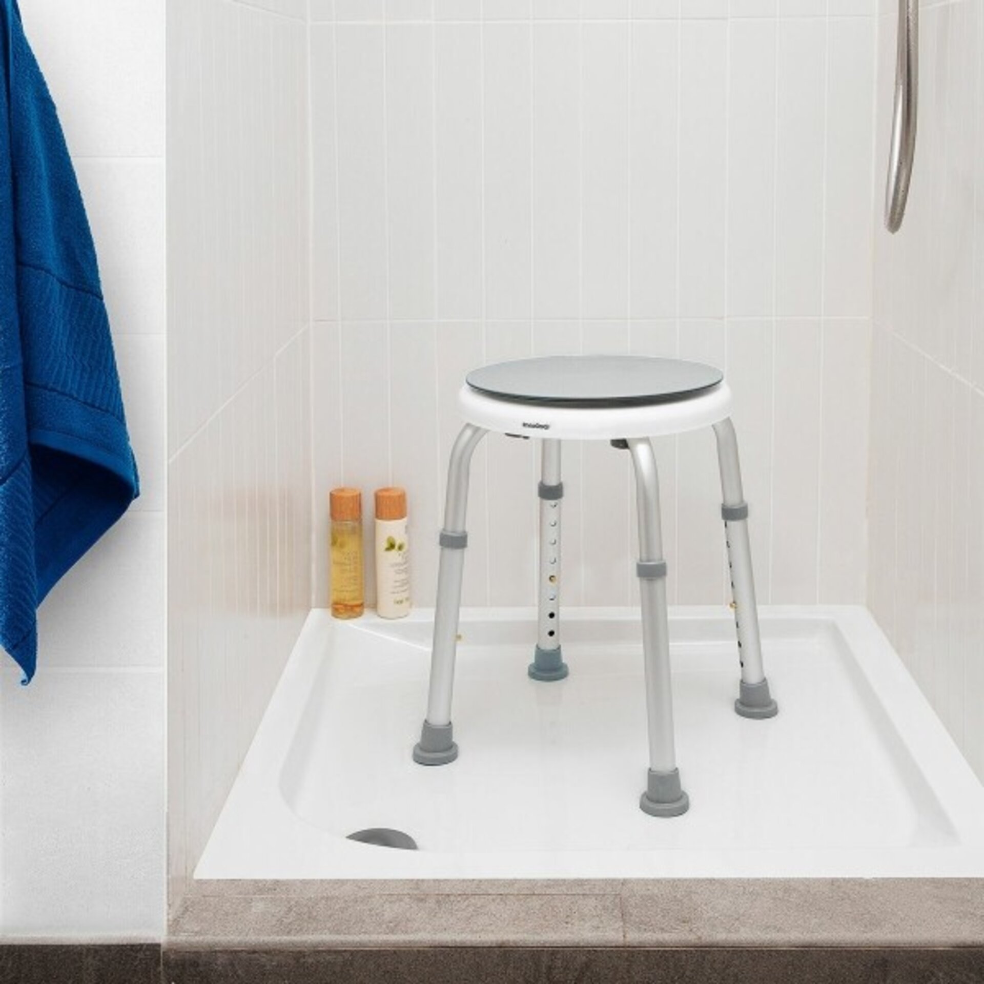 Taburete de Baño Giratorio y Regulable Roshawer InnovaGoods - 3