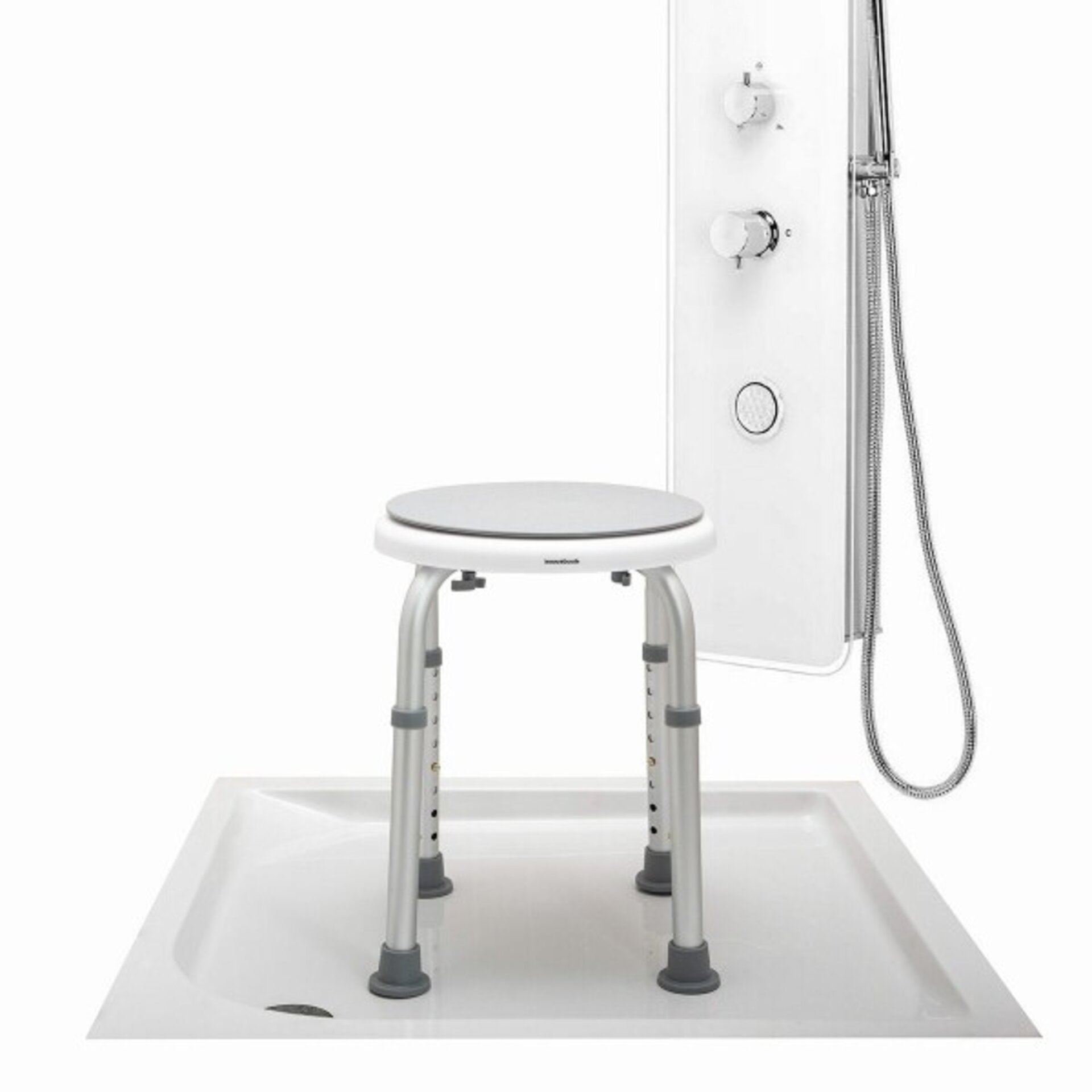 Taburete de Baño Giratorio y Regulable Roshawer InnovaGoods - 2